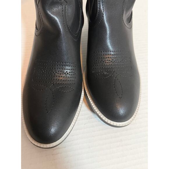 Women's Tall Black Western Lightning Bolt Design Concert Festival Boots Size 40 - Picture 8 of 10